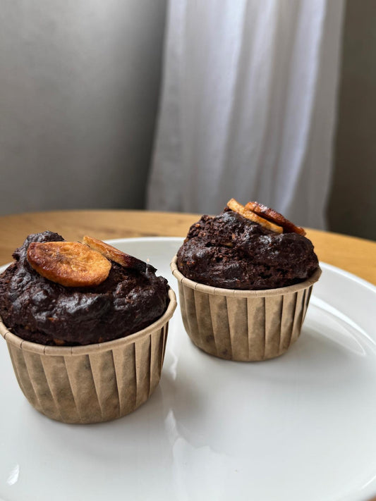 Chocolade-Bananen Muffins (per 2 stuks)