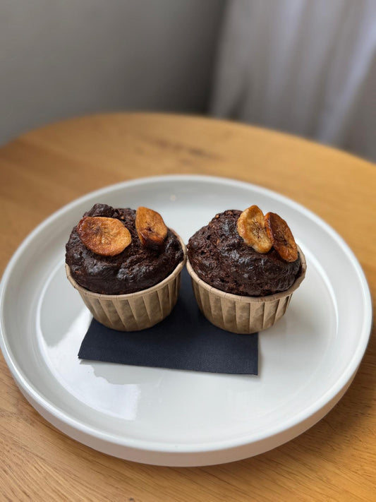 Chocolade-Bananen Muffins (per 2 stuks)